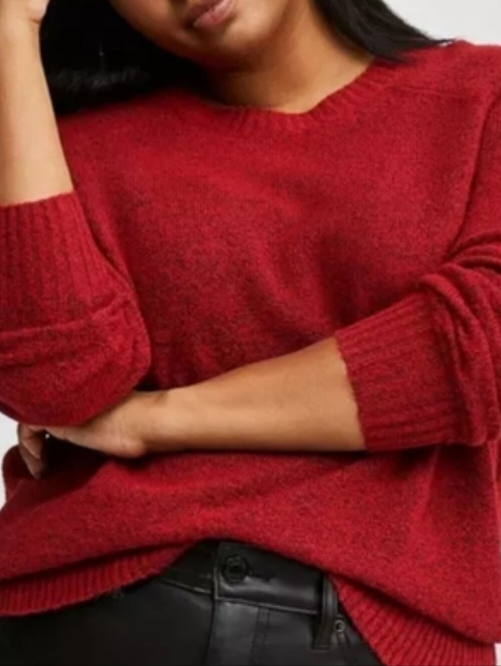 Torrid Vegan Cashmere Crew Neck Pullover Sweater Red Size 1 (1X)